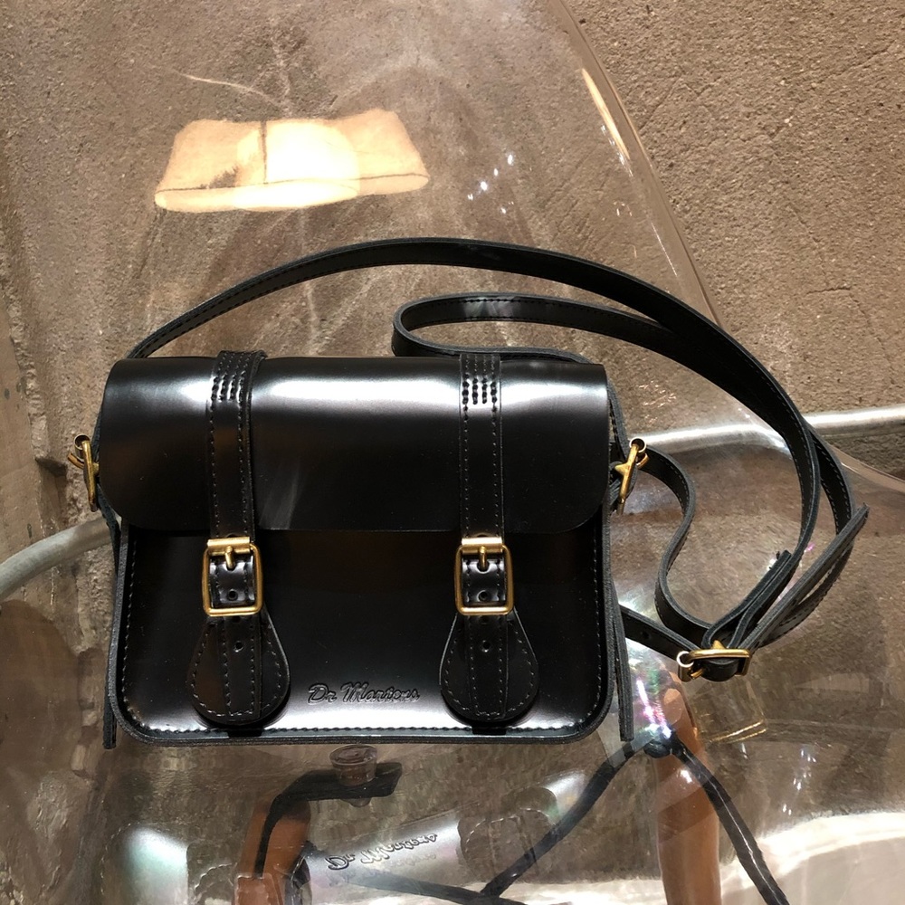 Dr. Martens 7” Kiev Black Leather Satchel